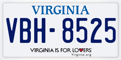 VA license plate VBH8525