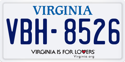 VA license plate VBH8526