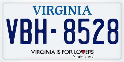 VA license plate VBH8528