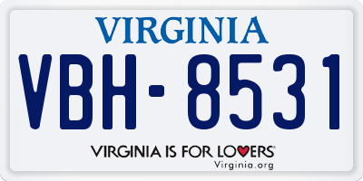 VA license plate VBH8531