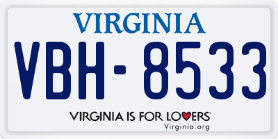VA license plate VBH8533