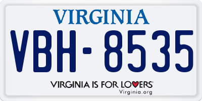VA license plate VBH8535