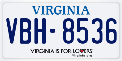 VA license plate VBH8536