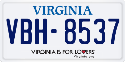 VA license plate VBH8537