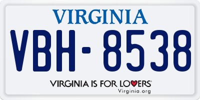 VA license plate VBH8538