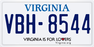 VA license plate VBH8544