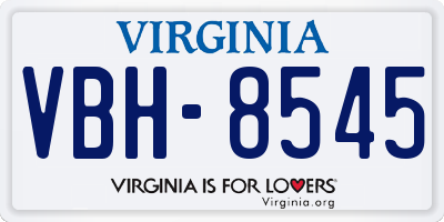 VA license plate VBH8545
