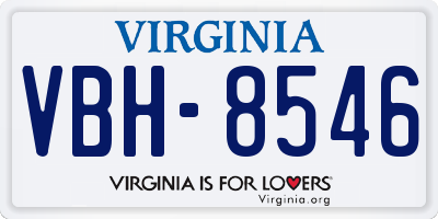 VA license plate VBH8546