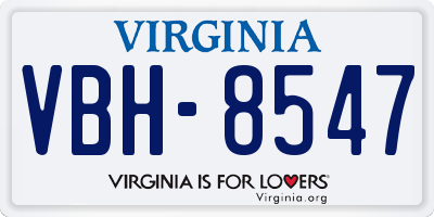 VA license plate VBH8547
