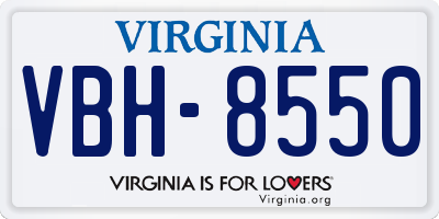 VA license plate VBH8550