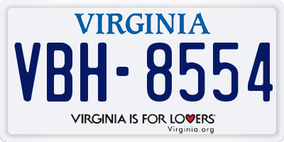 VA license plate VBH8554