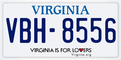 VA license plate VBH8556