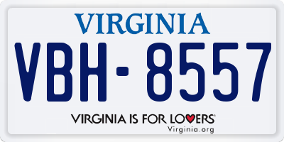 VA license plate VBH8557