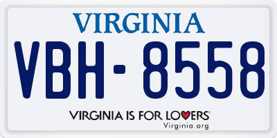 VA license plate VBH8558