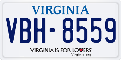 VA license plate VBH8559
