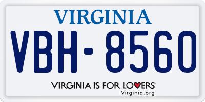 VA license plate VBH8560