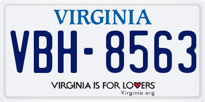 VA license plate VBH8563