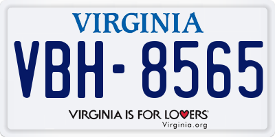 VA license plate VBH8565