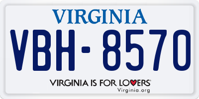 VA license plate VBH8570