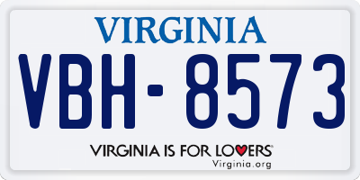 VA license plate VBH8573