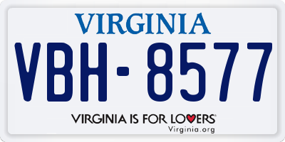 VA license plate VBH8577