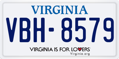 VA license plate VBH8579