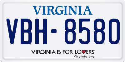 VA license plate VBH8580