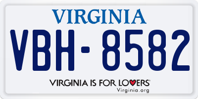 VA license plate VBH8582