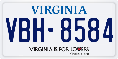 VA license plate VBH8584