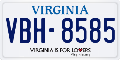 VA license plate VBH8585