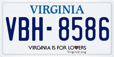 VA license plate VBH8586