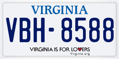 VA license plate VBH8588