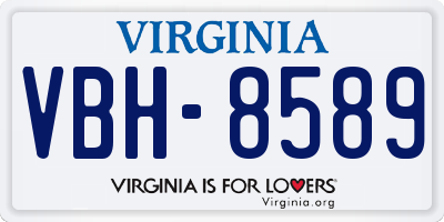 VA license plate VBH8589