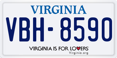 VA license plate VBH8590