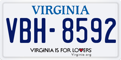 VA license plate VBH8592