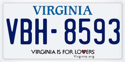 VA license plate VBH8593