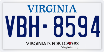VA license plate VBH8594