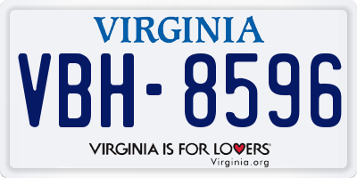 VA license plate VBH8596