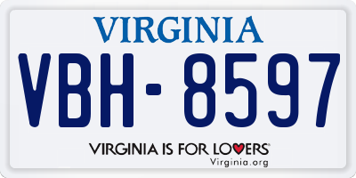 VA license plate VBH8597