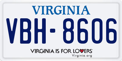 VA license plate VBH8606