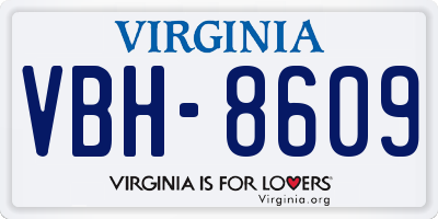 VA license plate VBH8609