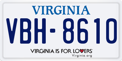 VA license plate VBH8610