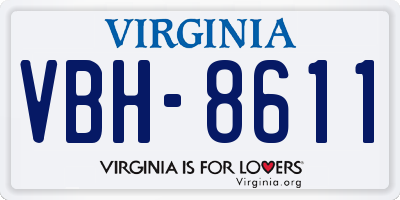 VA license plate VBH8611