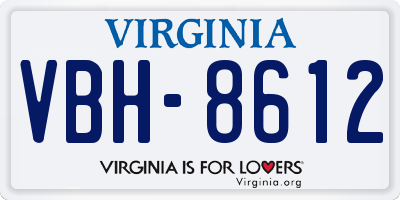 VA license plate VBH8612