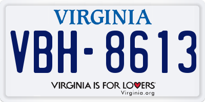 VA license plate VBH8613