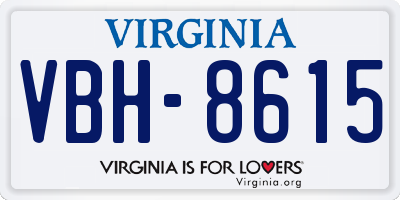 VA license plate VBH8615