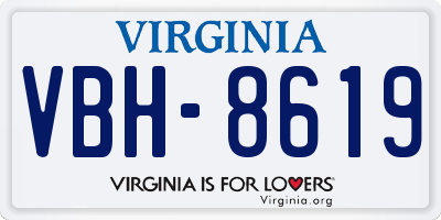 VA license plate VBH8619