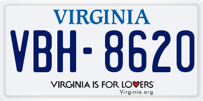 VA license plate VBH8620