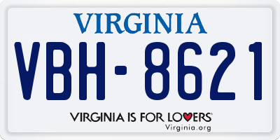 VA license plate VBH8621