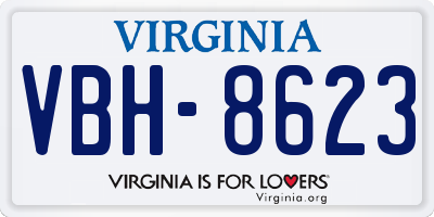 VA license plate VBH8623